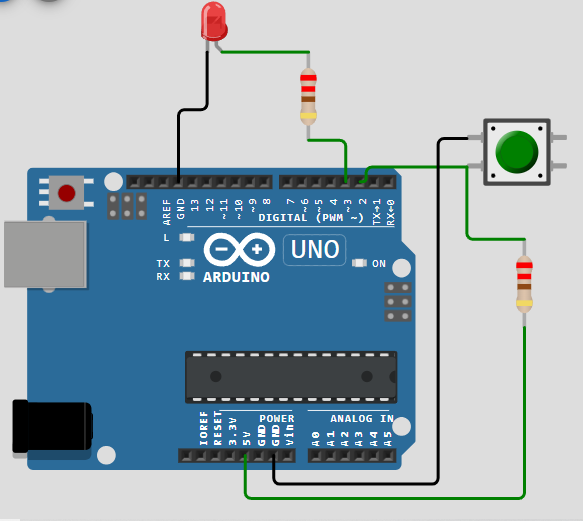 روشن خاموش کردن LED با یک کلید در آردوینو